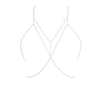 Cubahop soutien-gorge bikini chaîne poitrine sangle corps été plage night club bijoux réglables argent