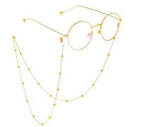 Cubahop Twisted Pearl lunettes de soleil chaîne simple cristal perles lunettes chaîne accessoires lunettes femme et fille decor (D-Or)