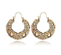 Cubahop Vintage Mandala fleur frange sequin boucles d'oreilles pendentif boucles d'oreilles tribal ethnique Hoop boucles d'oreilles femmes et filles bijoux cadeau (Or C)