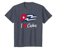 Cuban Flag Cuba Miami Cubano Spanish Cuban T-Shirt, Enfant, Bleu Chiné, 12 Ans