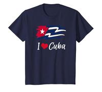 Cuban Flag Cuba Miami Cubano Spanish Cuban T-Shirt, Enfant, Bleu Marine, 12 Ans
