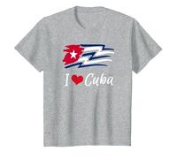 Cuban Flag Cuba Miami Cubano Spanish Cuban T-Shirt, Enfant, Gris Chiné, 12 Ans