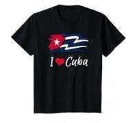 Cuban Flag Cuba Miami Cubano Spanish Cuban T-Shirt, Enfant, Noir, 4 Ans