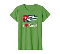 Cuban Flag Cuba Miami Cubano Spanish Cuban T-Shirt, Femme, Herbe, S