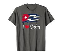Cuban Flag Cuba Miami Cubano Spanish Cuban T-Shirt, Homme, Asphalte, S