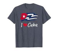 Cuban Flag Cuba Miami Cubano Spanish Cuban T-Shirt, Homme, Bleu Chiné, L