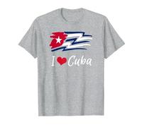 Cuban Flag Cuba Miami Cubano Spanish Cuban T-Shirt, Homme, Gris Chiné, 3XL