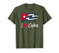 Cuban Flag Cuba Miami Cubano Spanish Cuban T-Shirt, Homme, Olive, 3XL