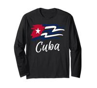 Cuban Flag Cuba Miami Spanish Cuban Roots T-Shirt Manche Longue