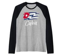 Cuban Flag Cuba Miami Spanish Cuban Roots T-Shirt Manche Raglan