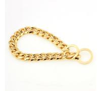 Cuban Link Collier pour chien en acier inoxydable robuste de 15 mm pour chiens de taille moyenne