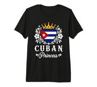 Cuban Princess Cuba Flag Proud Cuban Girl T-Shirt Haut de Gamme
