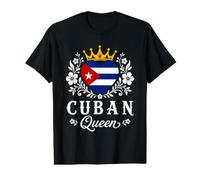 Cuban Queen Cuba Flag Proud Cuban Woman T-Shirt Graphique avec Valeur