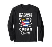 Cuban Queen Cuban Wife Girlfriend Cuba Flag Manche Longue