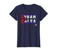 Cuban Salsa - Danse & Danseurs Salsa T-Shirt, Femme, Bleu Marine, XS