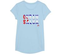 Cuban Salsa - Danse & Danseurs Salsa T-Shirt, Fille, Bleu Céleste, XS