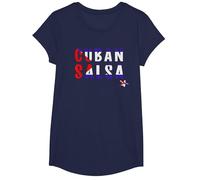 Cuban Salsa - Danse & Danseurs Salsa T-Shirt, Fille, Bleu Marine, XS