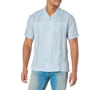 Cubavera - Chemise boutonnée - Solid - Manches Courtes Homme - Bleu - X-Large