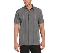 Cubavera Embroidered Chambray Short Sleeve Casual Shirt Classic Fit with Button-Down (Available in Big & Tall) Chemise, Gris, XL Homme