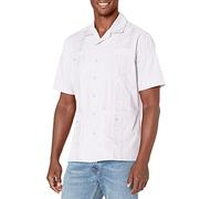 Cubavera Guayabera Chemise brodée à Manches Courtes et boutonnée pour Homme, Coupe Confortable (Taille S à 5X Grande et Grande), Blanc Pur, Taille M