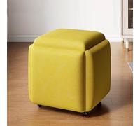 Cube 5 en 1 avec roulettes pivotantes, empilable, tabouret ottoman, repose-pieds mobile pour salon, chambre à coucher, B45 x 45 cm