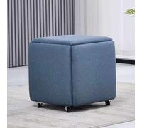 Cube 5 en 1 empilable en cuir synthétique avec roulettes pivotantes, tabouret gigogne, fauteuil mobile, fauteuil de coiffeuse, salon, chambre à coucher, 45,7 x 45,7 x 48,3 cm (cuir8)