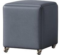 Cube 5 en 1 - Tabouret de canapé empilable mobile, chaise de coiffeuse multifonctionnelle avec roulettes pivotantes et siège rembourré pour le salon