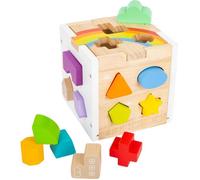 Small Foot Design Cube à assembler Arc-en-ciel, 13 éléments en bois, 12 mois et plus (11777)
