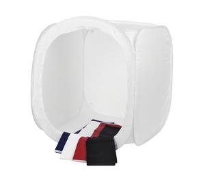 Cube à lumière pour des prises de vue produit parfaites , technique pop-up pratique, dépliable en un tour de main, avec sac de transport pratique