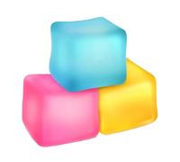 Cube Anti-Stress - 3 Pièces À Presser, Cube De Glace Sensoriel Rempli De Gel, Jouets À Boule Spongieuse, Jouets Fidget, Cube Anti-Stress pour Enfant, Adultes, Adolescents