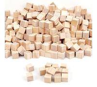 Cube Bois 500 Pcs Petit Cube en Bois 1cm Blocs Carrés Boiseries Naturels Cube Bois Brut Vide Cube Deco Bois Brut pour Coloriage, Dessin, Décoration, Blocs de Construction, Bricolage