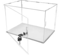 Cube D’Affichage Transparent avec Serrure Et Clés, Boîte De Rangement Auto-assemblée en Acrylique, Colonne Montante Décorative De, One Color, W30cm(12") x30cm(12") x30cm(12")