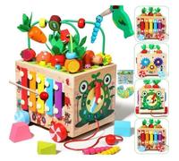 Cube d'Activité Bébé Jouet Bebe 1 an | Jouets Montessori en Bois Bébé 1 2 3 ans | Jouets Éveil Cadeaux pour tout-petit garçon fille