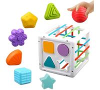Cube d'activité Bébé Module Motricité Jouet Sensoriel Eveil Jouets Blocs de Tri des Formes Cadeau de Bain pour Enfant 6 9 12 18 Mois