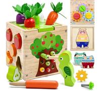 Cube D'activité Bébé Motricité d'éveil éducatif 5 en 1 Jouet Enfant 2 3 Ans Puzzle Centre d'Activités Cadeau de Noel Fille Garçon