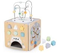 Cube d'activité Bois avec Boulier, Boucle motorisée, trieur Formes, Labyrinthe Forme Arbre