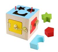 Cube d'activité en Bois - Jouet sensoriel éducatif, Puzzle d'apprentissage pour | Bois et métal Robustes construisent Divers mécanismes de Verrouillage, adaptés aux Voyages, Taille 15x14x13.5c