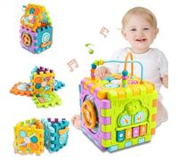 Cube D'activité pour Bébé, 6 en 1 Cube d'apprentissage Cube Trieur de Formes Jouet pour Garçons Filles Enfants 18m+