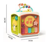 Cube D'activité Pour Bébé,Jouets 7 En 1,Trieur De Forme Éducative,Jouet Musical,Perle,Labyrinthe,Comptage,Découverte,Jouets Pour Enfants,Apprentissage - Type Orange-L