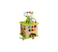 HaPe International Cube d'activité Country Critters – Jouet d'éveil en bois – Jaune – 12 mois+