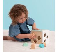 TP Toys Cube d’Activités en Bois FSC Owl & Fox - Trieur de Formes Éducatif - 14,9 x 14,7 x 14,9 cm - Dès 12 Mois