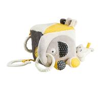 Cube d'activités bébé en velours gris - SAUTHON - Babyfan - Anneaux de dentition - Stimule l'éveil - Mixte