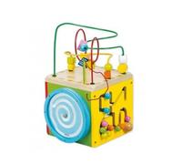 Cube d'activités en Bois 20x20x35 cm - Set Jeu d'éveil + 1 Carte Tigre - Jouet Enfant dès 24 Mois