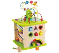 HaPe International Cube d'activité Country Critters – Jouet d'éveil en bois – Jaune – 12 mois+