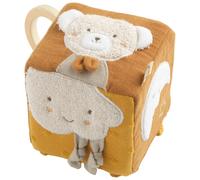 Cube d'activités bébé en coton bio - petit coeur jaune TU