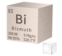 Cube de bismuth en métal pur haute densité pour collections d'éléments, expériences en laboratoire, loisirs, bricolage, enseignant, science, cadeau créatif (2,5 cm)