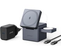 Cube De Charge 3 En 1 Avec Chargeur Magsafe,Puissance De Charge Maximale Sans Fil 15 W,Compatible Avec Les Séries Iphone 17/16/15/14,Apple Watch Série 1-7/Se,Et Airpods Pro (Y Compris 30 W