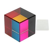Cube de Couleur Prisme Optique à 6 côtés, Cube en Verre Optique pour réfraction de la lumière, Jouet éducatif de Physique avec Effet de mélange de Couleurs, Parfait pour la (40mm)