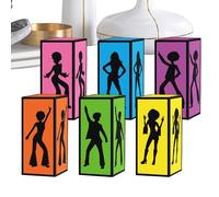 Cube de danse scintillant - Mini décoration de table rétro en papier avec finition pailletée, décoration de table amusante avec placement facile pour studio à domicile