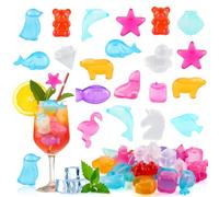 Cube de Glace Réutilisable*30pcs, SilverChry Glacons Réutilisables, Reusable Ice Cubes, Glaçons Plastiques Forme de Fruit et Animaux pour les Boissons Décoratives, Glaçons pour Le Visage (animal)